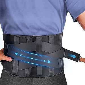 Back Brace Lumbar Support: Adjustable Back Support Belt for Men Women Pain Relief | Breathable Waist Support Posture Corrector for Heavy Lifting, Working, Herniated Disc Protector (Medium)