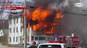 Video: Heavy flames at a building fire in a northern New Hampshire town