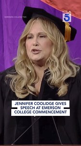 43K views · 432 reactions | Jennifer Coolidge brings humor, Legally Blonde reference to Emerson College commencement | KTLA 5 News | Facebook