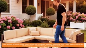 14Pcs Patio Cushion Covers Replacement, Outdoor Furniture Cushion Covers Waterproof, Patio Furniture Cushion Covers with Zipper.