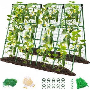 2 Pack Cucumber Trellis, Garden Trellis for Climbing Plants Outdoor, A-Frame Cucumber Trellis for Raised Bed, Plant Grow Support for Tomato, Squash, Vegetable, Flower(33"x47"x2Pcs)
