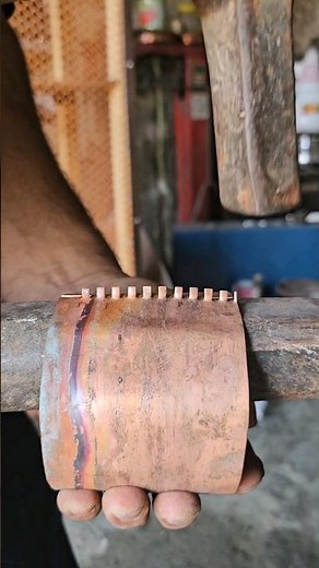 Connecting copper sheets together #coppersmith #handmade #making #satisfying