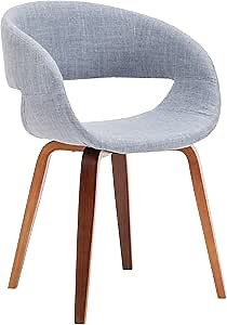 Porthos Home Mid-Century Style Dining Chair with Fabric Upholstery, One Size, Blue