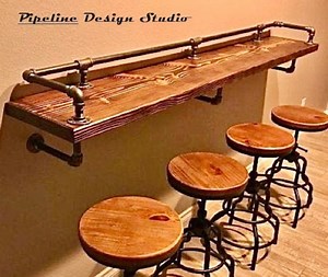 Industrial Pipe Bar Rail Kit - Authentic Drink Rail With Multiple Size Options, Durable Industrial Design for Home Bar & Kitchen - Etsy