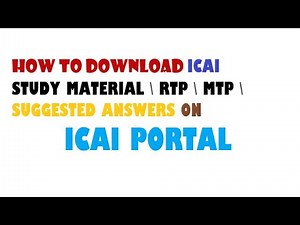How To Download Study Material & RTP, MTP From ICAI Website | CA FOUNDATION , INTERMEDIATE AND FINAL