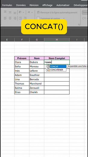 Astuces Excel pour CONCATÉNER #viralreelschallenge #AstucesExcel #astuces #gestion #Productivité #data #formation #bureautique #efficacité #Excel | 𝐒𝐭𝐞𝐯𝐞 𝐀𝐫𝐧𝐨𝐥𝐝 𝐓𝐂𝐇𝐄𝐌𝐎𝐖𝐎
