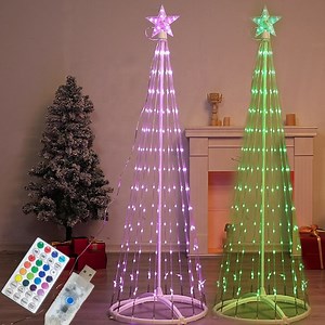 [Hot Item] Multi-Function USB Powered 1.2m 1.5m 1.8m Height Christmas Decoration Cone Pixel Tree Light with Remote Control