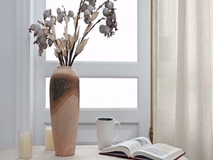 Mrs.Naturall Terracotta Curtains 38 Inch Width for Kitchen Door 2 Panels Rod Pocket Flax Linen Semi Sheer Mini Short Small Window Rust Curtains for Bathroom Basement RV Front Entry Doorway Wide 38x45