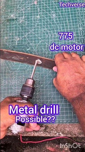 775 DC Motor 🔥 Metal Drill Test | 775 dc motor experiment #shorts #dcmotor #tech #experiment