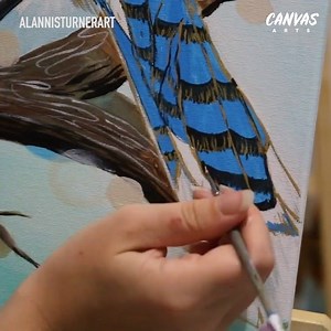 We're enamoured by this incredible blue jay painting 👏 | Canvas Arts