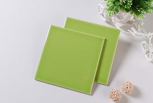 [Hot Item] 150*150mm Size Restaurant Wall Decor Apple Green Ceramic Subway Tiles 15*15cm