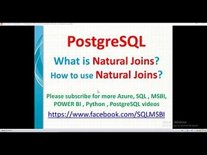 Postgresql Tutorials | Natural Joins in Postgresql | postgresql joins