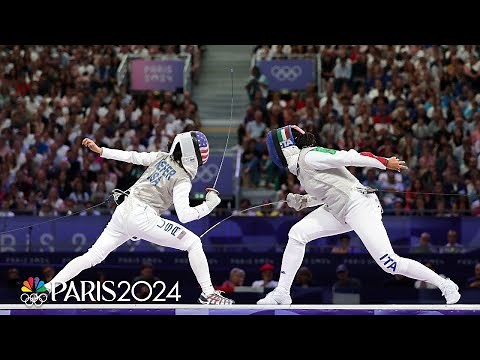 Team USA's Lee Kiefer dispatches Italy's Alice Volpi in individual foil semi | Paris Olympics