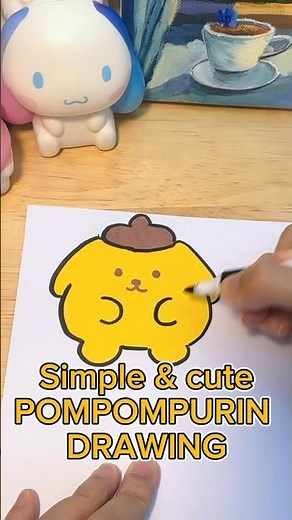 Cute and easy PompomPurin drawing