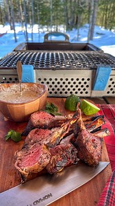 144K views · 358 reactions | This grilled rack of lamb is diving into a pool of refreshing Greek yogurt & mint sauce. It's a match made in culinary heaven! | GrillHunters | Facebook