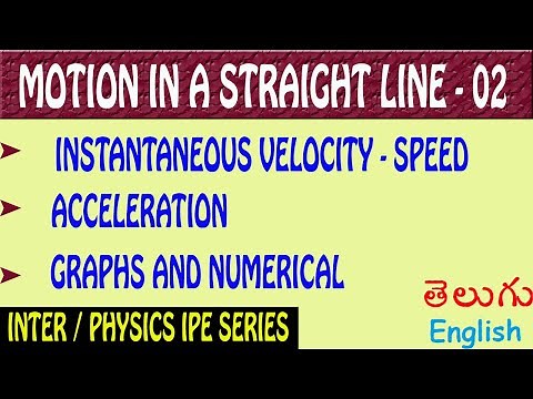 MOTION IN A STRAIGHT LINE 02/ INSTANTANEOUS VELOCITY/ CLASS 11 / PHYSICS