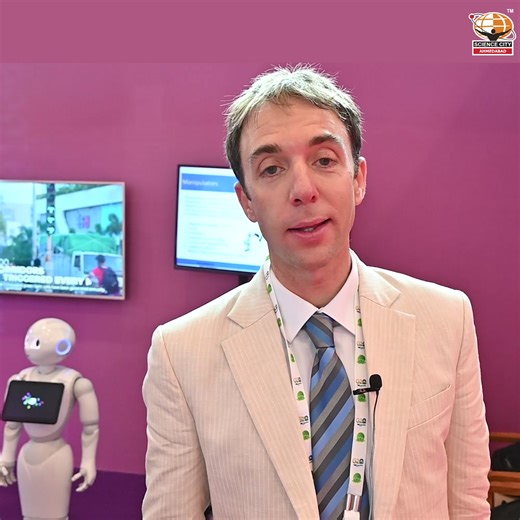 Visitors delighted to see a pepper robot of Gujarat Science City's Robotics Gallery at the U20 Summit exhibition #ChaloScienceCity | Gujarat Science City | Facebook