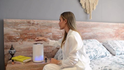 FIXAIR portable air purifier for home H13 true HEPA, air cleaner for smoke, for large room, office, bedroom, pets, odors, pollen, dander, dorm room, with essential oil diffuser and sleep mode.