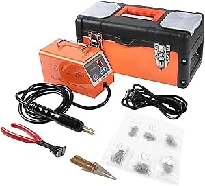 Plastic Welder with 5 Adjustable Heating Levels Plastic Welder Kit 110V/30W Hot Stapler Plastic Welding Kit with LED Light Bumper Repair Kit for Hard & Flexible Thermoplastic with 600PCS Staples