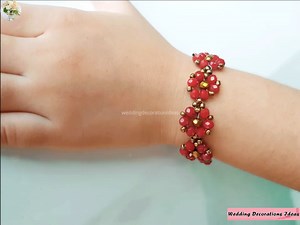 How to Make Easy and Beautiful Flower Bicone Bead Bracelet | Wedding Decoration Ideas