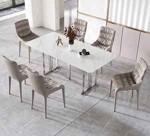 [Hot Item] Modern Simple Extension Rotating Oval Ceramic Dining Table