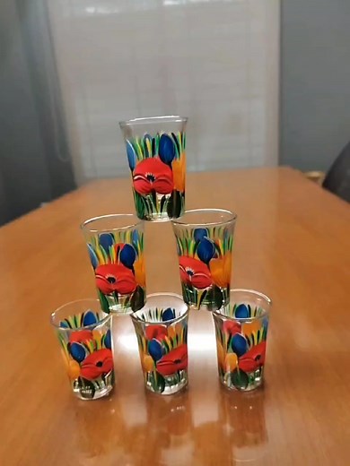 2.9K views · 11 reactions | Hand Painted Shot Glass Set!!! ❤️❤️❤️❤️❤️❤️❤️❤️❤️❤️❤️ #goBeshiDeshi #MadeInBangladesh #HandMade #HomeDecor #EMI #LocalArtisans #LocalProducts #ProudBangladeshi #ColorsofLife #Bangladesh #SME #ShopLocal #SmartLiving #Trendy #babytaxi #rikshaw #kattle #hurricane #shotglasses | BeshiDeshi | Facebook
