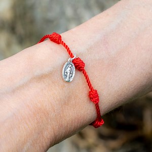 Red String Kabbalah 7 Knots Bracelet Miraculous Medal Virgin Mary Protection - Etsy Canada