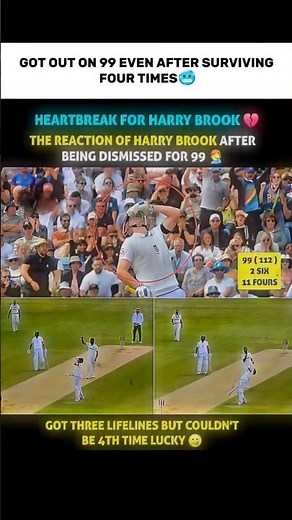 Harry brook out on 99 💔 #indvseng