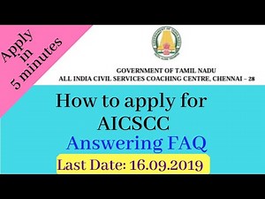 Apply in 5 minutes for AICSCC - Free UPSC Coaching by Tamilnadu Government - FAQ - Tamil | D2D