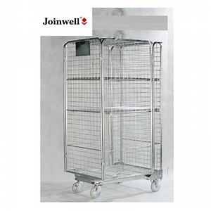 [Hot Item] Steel Galvanized Foldable Nesting Cage Trolley/Roll Container
