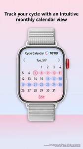 6K views · 86 reactions | Offering advanced menstrual cycle tracking and a holistic care system tailored to women's health, including an intuitive calendar view and symptom recording features, the #HUAWEIWatchFIT3 makes wearing it a better experience for women.  #FashionSquared | Huawei Mobile | Facebook