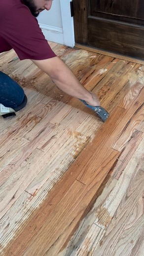 Handscrape across the grain 😮‍💨 #woodflooring #dfw #redoakhardwoodfloors #handscrapedfloors #dallas #flooring #hardwoodfloors | lumberworksllc