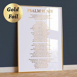Psalm 91 NIV Poster Christlicher Geschenk Gebetskunst Bibelkunst Religiöses Dekor Inspirierend Spruch Wohnkultur Schlafzimmer Dekor Goldfolie Druck - Etsy.de