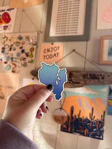 Maine Sebago Lake Aufkleber | Handgezeichnetes, wetterfestes Matt-Abziehbild - Etsy.de