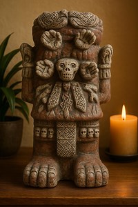 Aztec Goddess Statue | Handcrafted Pre-columbian Replica | Coatlicue or Mictlantecuhtli Style Ceramic Sculpture - Etsy