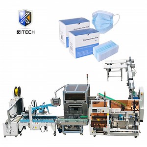 [Hot Item] Kitech Automatic KN95 Medical Surgical Mask Disposable Facial Mask Multi-Function Carton Box Form Fill Seal Wrapping Flow Packaging Packing Filling Machine