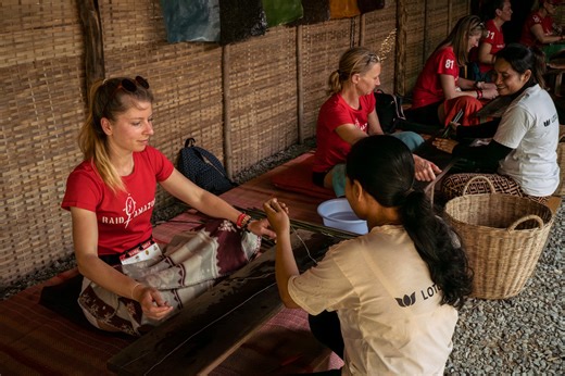 26K views · 540 reactions | Aujourd’hui, zoom sur une des activités proposées aux Amazones l’après-midi : la Lotus Farm. Cette ferme unique au monde transforme de manière artisanale la fibre de lotus en textiles eco-friendly  De plus la Lotus Farm favorise l’emploi des femmes vulnérables – une double cause qui touche au cœur le Raid Amazones  #raidamazones #sporfeminin #cambodge #lotus #artisanat #ecofriendly #ferme | Raid Amazones | Facebook