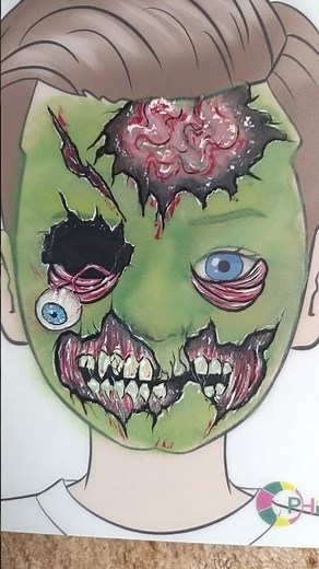 Zombie Face painting Reveal 🧟‍♂️ How to Face paint