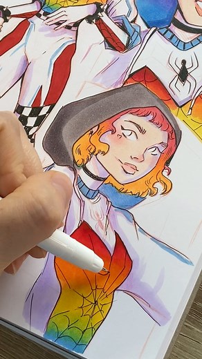 Drawing an OC Spidersona (part3) #artwork #spidersonaart #ohuhumarkers #spindersona #spiderverse #sketchbookdrawing | Lorna Kelleher Art
