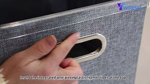 File Organizer Box with Lid - Hanging File Box with One-Piece Plastic Frame - Collapsible Decorative Document Storage Bins for Office Home (Dark Grey, 13.2x10.1x10.1in(4Pack)), PX-CMWJH-1