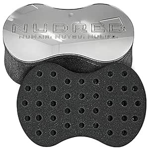 Hair Brush for Black Men and Women, Twisting Sponge for Curling Afro Style Dreads, Coils & Twists, Barber Curling Care Tool (Silver, Small Holes)