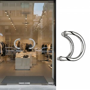 [Hot Item] Ready Stock D Type Stainless Steel 201 Glass Door Pull Handle