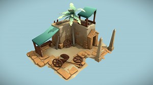 Stylized Egyptian chariot maker - DAEVillages - 3D model by Fiodor.Grzela-Gladkow