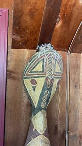 No room left in their mud nest, so they’ve decided this priceless West African Baga people’s snake carving in our carport is the perfect Roost/toilet! | Jim Shockey