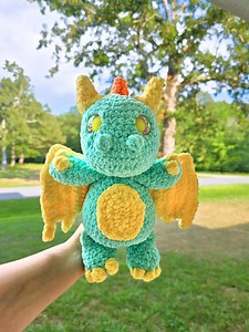 Handmade Crochet Dragon Plushie: Soft Amigurumi Fantasy Toy - Etsy