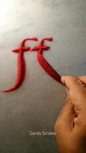 Sand Art Letter "f f" | Sand Script | Sand Calligraphy | Name in Sand | Sand Writing #asmr #art