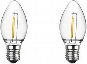 2 Pack C7 Warm White LED Replacement Christmas Light Bulbs,E12 Candelabra Base, Shatterproof Plastic, for Christmas Outdoor String Lights (Warm White)