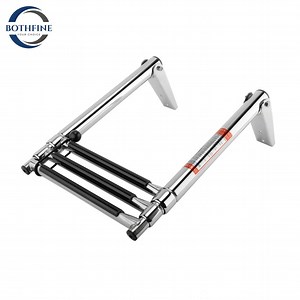 [Hot Item] Pontoon Boat Accessories Folding 3 Step Telescopic Retractable Boarding Ladder