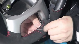 MEWANT DIY Hand Stitch Steering Wheel Cover for Chevy Silverado 1500 Avalanche Suburban Black Real Leather Steering Wrap