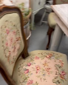 These six needlepoint antique chairs are amazing!!! All six for $1595!!! | Heritage Market